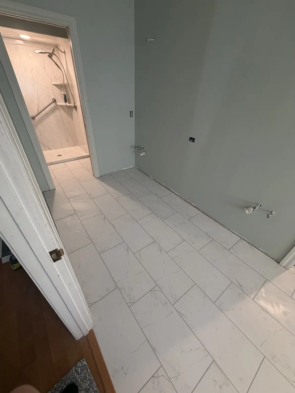 Bathroom tile flooring installation