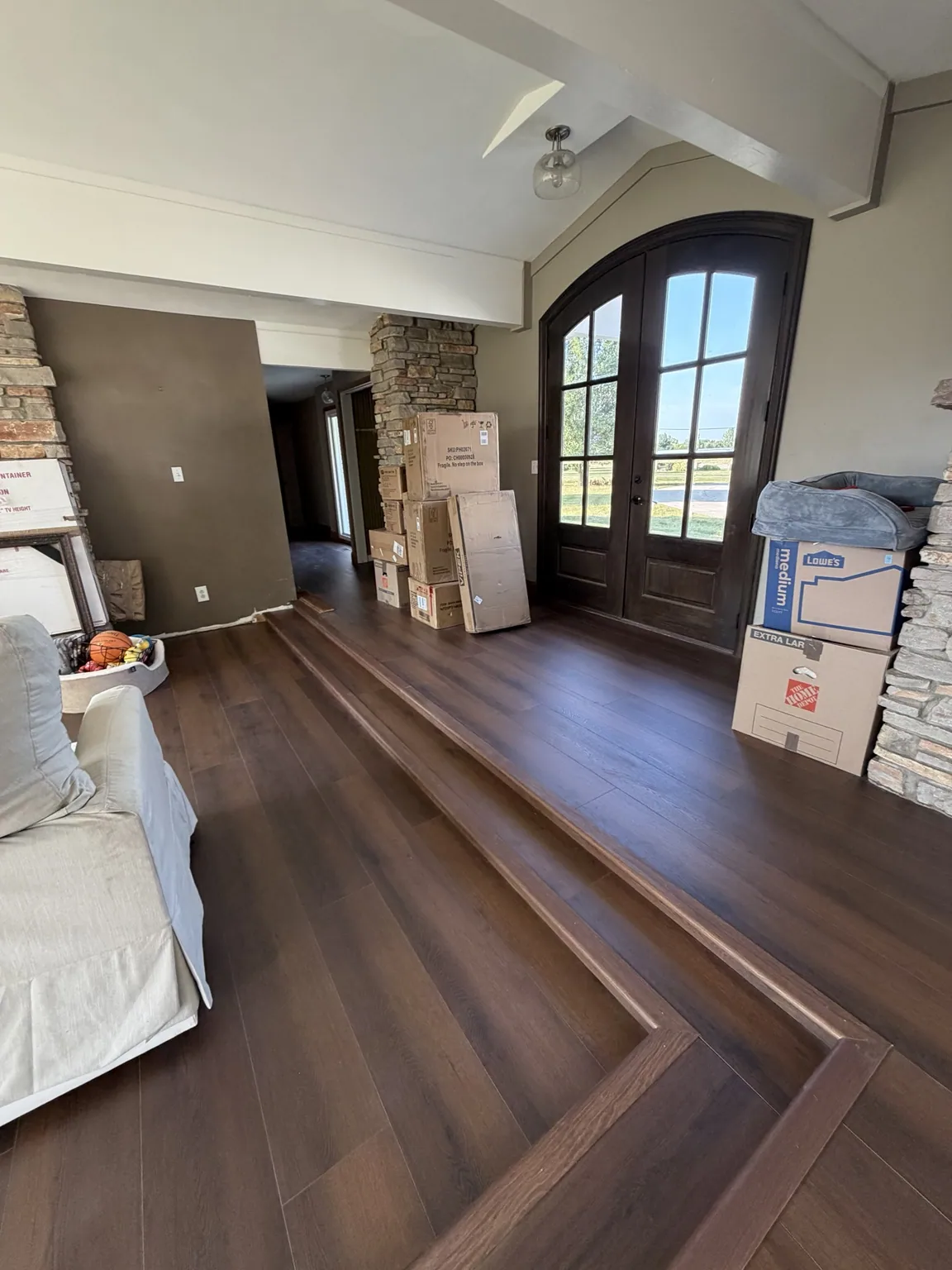 Coordinated stair and flooring renovation